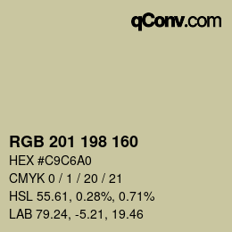 Color code: RGB 201 198 160 | qconv.com