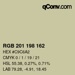カラーコード: RGB 201 198 162 | qconv.com