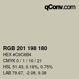 Color code: RGB 201 198 180 | qconv.com