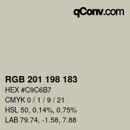 Código de color: RGB 201 198 183 | qconv.com