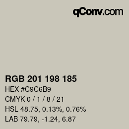 カラーコード: RGB 201 198 185 | qconv.com