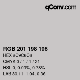 Color code: RGB 201 198 198 | qconv.com