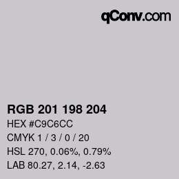 Color code: RGB 201 198 204 | qconv.com