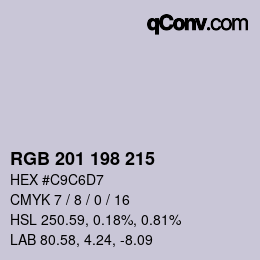 颜色代码: RGB 201 198 215 | qconv.com