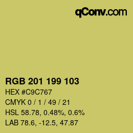 カラーコード: RGB 201 199 103 | qconv.com