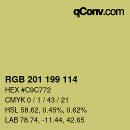 Color code: RGB 201 199 114 | qconv.com