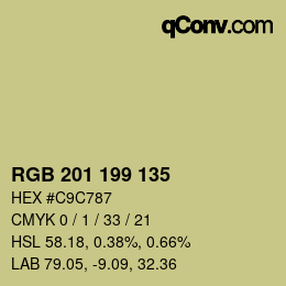 Color code: RGB 201 199 135 | qconv.com