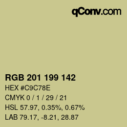 Color code: RGB 201 199 142 | qconv.com