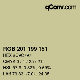Farbcode: RGB 201 199 151 | qconv.com