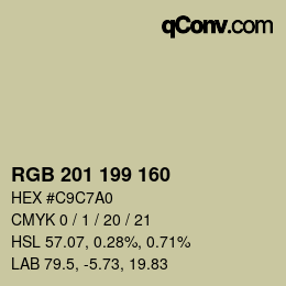 カラーコード: RGB 201 199 160 | qconv.com