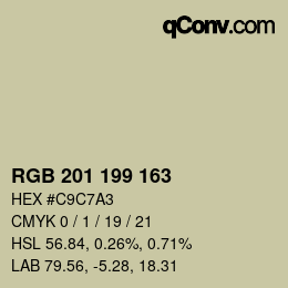 Color code: RGB 201 199 163 | qconv.com