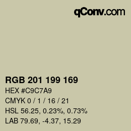 Color code: RGB 201 199 169 | qconv.com