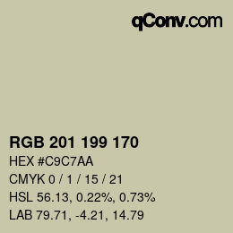 Color code: RGB 201 199 170 | qconv.com