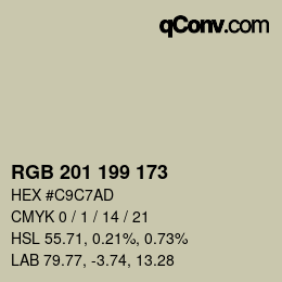 Color code: RGB 201 199 173 | qconv.com