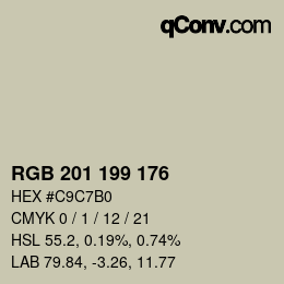 Color code: RGB 201 199 176 | qconv.com