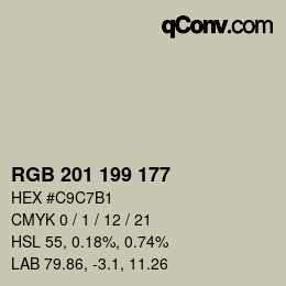 Color code: RGB 201 199 177 | qconv.com