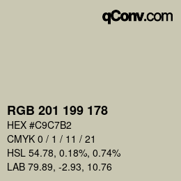 Color code: RGB 201 199 178 | qconv.com