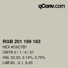 Color code: RGB 201 199 183 | qconv.com