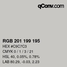 Code couleur: RGB 201 199 195 | qconv.com