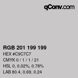 Color code: RGB 201 199 199 | qconv.com