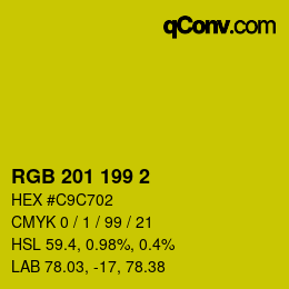 Color code: RGB 201 199 2 | qconv.com