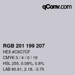 Color code: RGB 201 199 207 | qconv.com