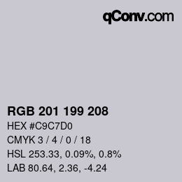 Farbcode: RGB 201 199 208 | qconv.com