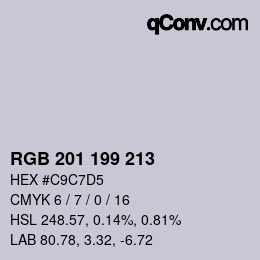 Color code: RGB 201 199 213 | qconv.com