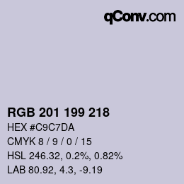 Color code: RGB 201 199 218 | qconv.com