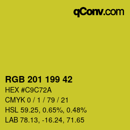 カラーコード: RGB 201 199 42 | qconv.com