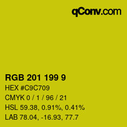 Color code: RGB 201 199 9 | qconv.com
