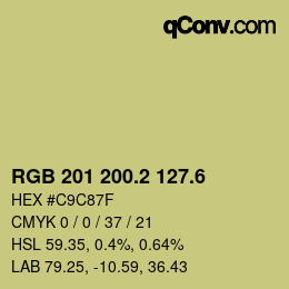 カラーコード: RGB 201 200.2 127.6 | qconv.com
