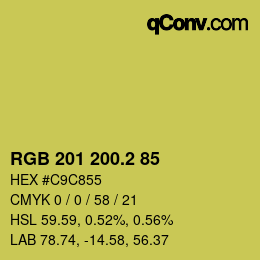 カラーコード: RGB 201 200.2 85 | qconv.com