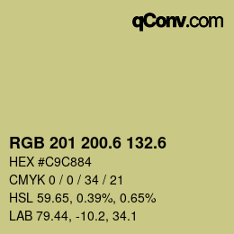 カラーコード: RGB 201 200.6 132.6 | qconv.com