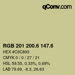 カラーコード: RGB 201 200.6 147.6 | qconv.com