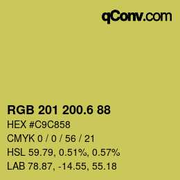 カラーコード: RGB 201 200.6 88 | qconv.com