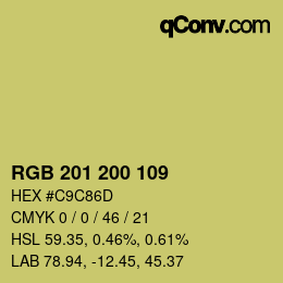 Color code: RGB 201 200 109 | qconv.com