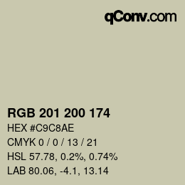 Color code: RGB 201 200 174 | qconv.com