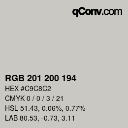 Farbcode: RGB 201 200 194 | qconv.com
