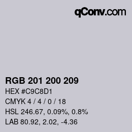Farbcode: RGB 201 200 209 | qconv.com