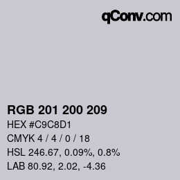 Color code: RGB 201 200 209 | qconv.com