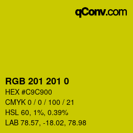 Color code: RGB 201 201 0 | qconv.com
