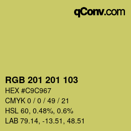 カラーコード: RGB 201 201 103 | qconv.com