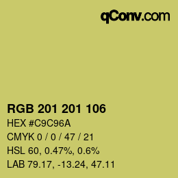 Color code: RGB 201 201 106 | qconv.com