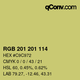 Farbcode: RGB 201 201 114 | qconv.com