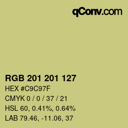 Color code: RGB 201 201 127 | qconv.com