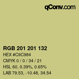 Color code: RGB 201 201 132 | qconv.com