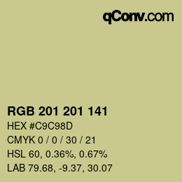 Color code: RGB 201 201 141 | qconv.com