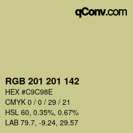 Color code: RGB 201 201 142 | qconv.com