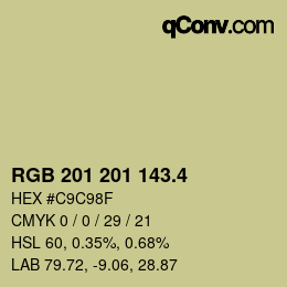 カラーコード: RGB 201 201 143.4 | qconv.com